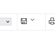 Save button to the left of a printer icon